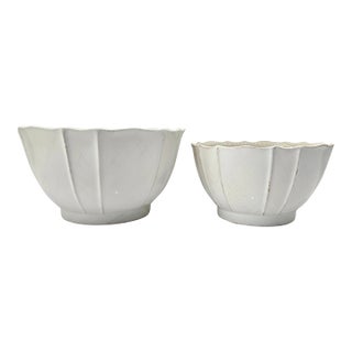 1990s Blanc D’Ivoire Paris White Fluted Bowls – Pair of 2 For Sale