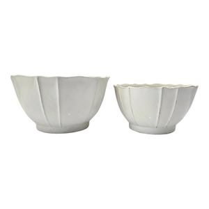 1990s Blanc D’Ivoire Paris White Fluted Bowls – Pair of 2