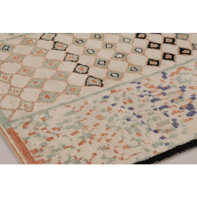 Contemporary Rug & Kilim’s Modern Moroccan-Inspired Rug in Ivory, Rust, and Mint Abstract Pattern For Sale - Image 3 of 8