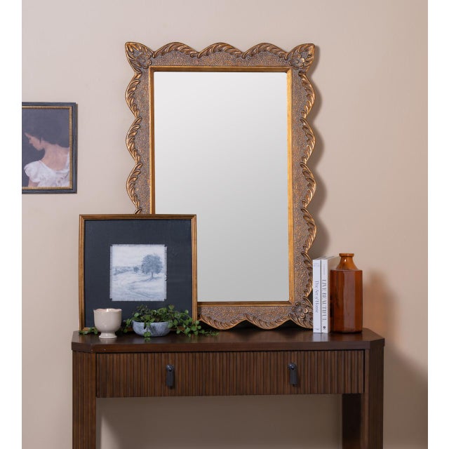 Gold Vail Sculpted Wall Mirror For Sale - Image 8 of 9
