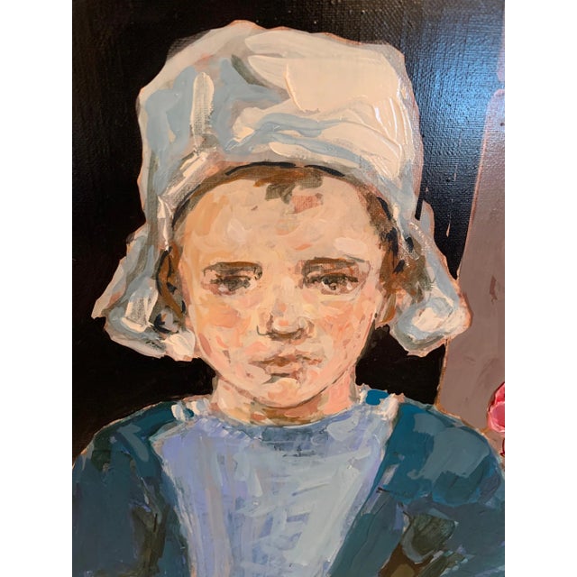 Tan 1980s Figurative Painting by Listed Artist Michel Moreau For Sale - Image 8 of 13