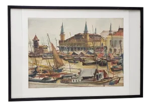 Arthur Shilstone (American, B.1922) "Belem, Brazil" Original Watercolor C.1960s