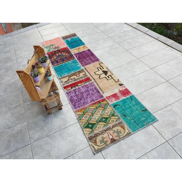 Turkish Vintage Turkish Oushak Runner Neutral Cotton Wool For Sale - Image 3 of 10