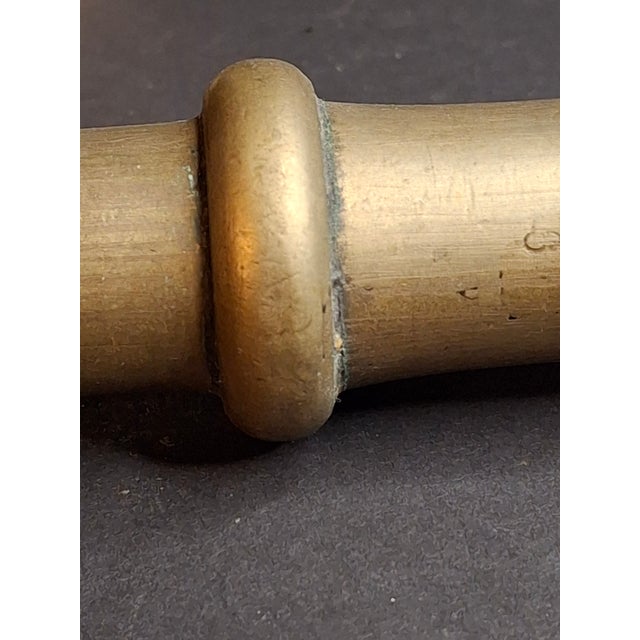 Antique 17th/18th C. Heavy Cast Bell Metal Brass Mortar & Pestle, J. Greenstein Provenance Judaica For Sale - Image 11 of 18