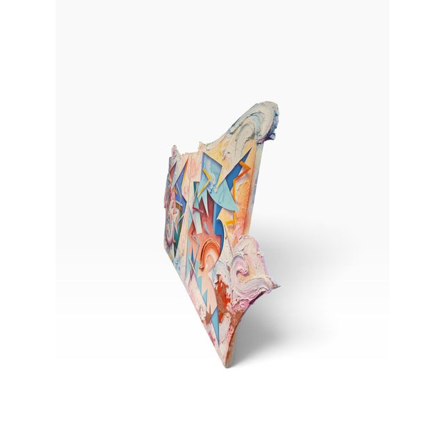 Postmodern Monumental 103" George D. Green Shaped Canvas Diptych, "Setunthe Woods on Fire" – 1984 For Sale - Image 3 of 11