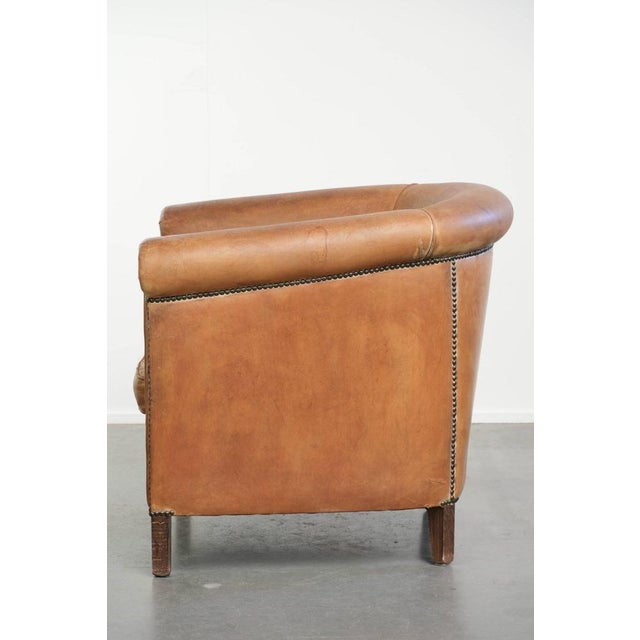 Vintage Sheepskin Club Armchair For Sale - Image 5 of 15