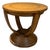 Round Leather Embossed Side Table Attributed Maitland Smith Art Deco Neoclassical For Sale