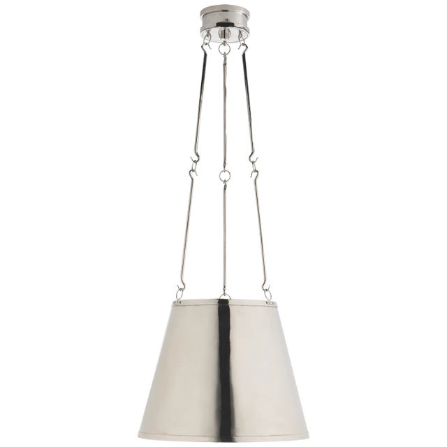 Alexa Hampton for Visual Comfort Signature Lily Hanging Shade in Polished Nickel For Sale