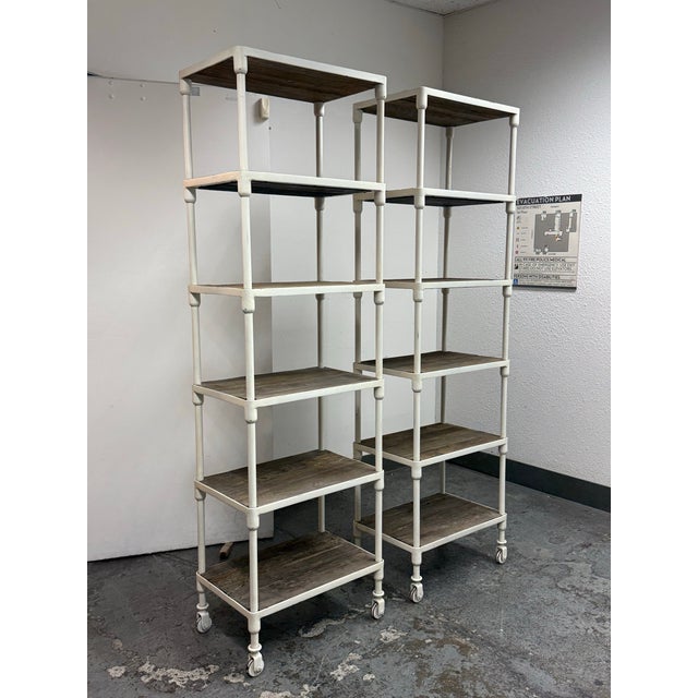 Industrial Luay Al-Rawi for Restoration Hardware Dutch Industrial Narrow Single Shelving, Pair For Sale - Image 3 of 12