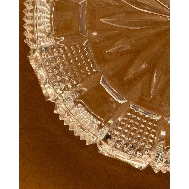 Mid-Century Modern American Brilliant Crystal Bowl Diamond Checkers & Circles - Weddings For Sale - Image 3 of 7