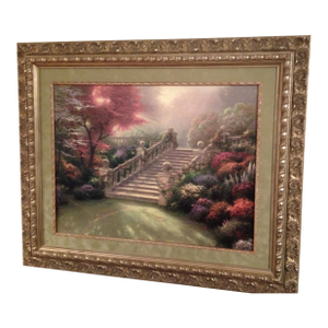 Late 20th Century Thomas Kinkade Stairway to Paradise Limited Edition Framed Canvas