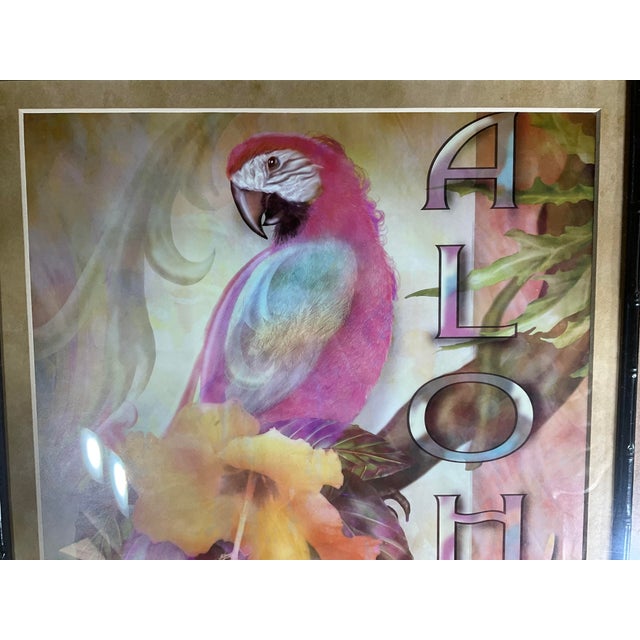 Pink Set of 2 Alma Lee Tropical Macaw Café Framed Art Prints - Bamboo Frames For Sale - Image 8 of 18