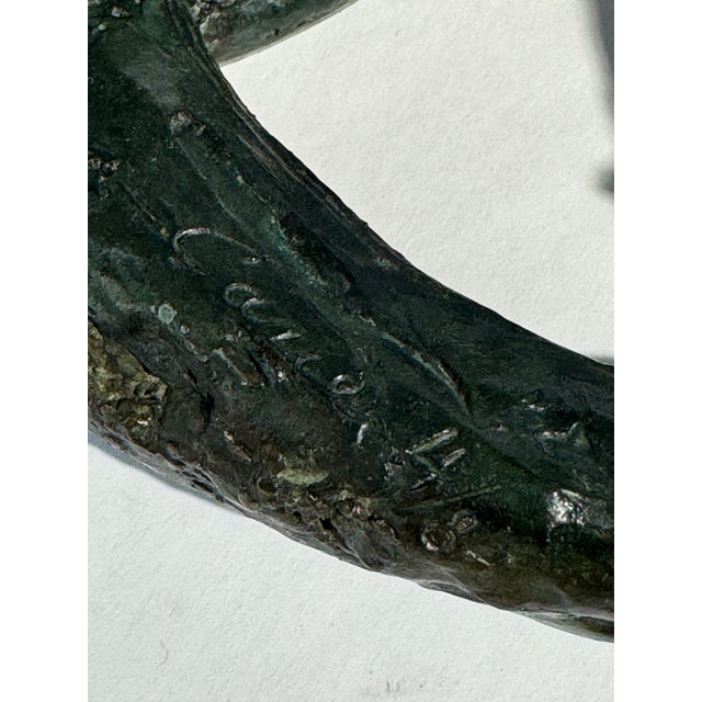 1986 Louis Cane "Nu Allonge" Bronze Abstract Brutalist Reclining Nude on Marble Base. Signed and numbered. The figure,...