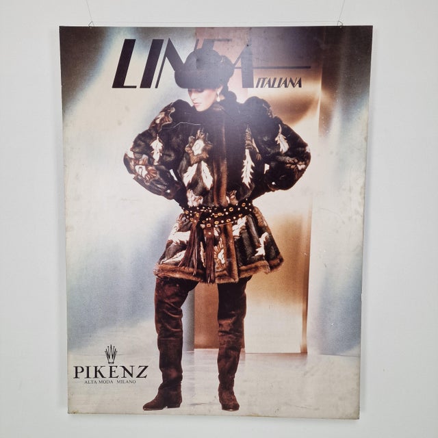 Mid-Century Modern Italian Linea Italiana Fashion Exhibition Poster on Aluminum, 1982 For Sale - Image 3 of 12