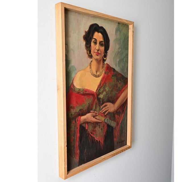 French Vintage Portrait of a Flamenco Dancer, Signed Tondreau For Sale In Baton Rouge - Image 6 of 9