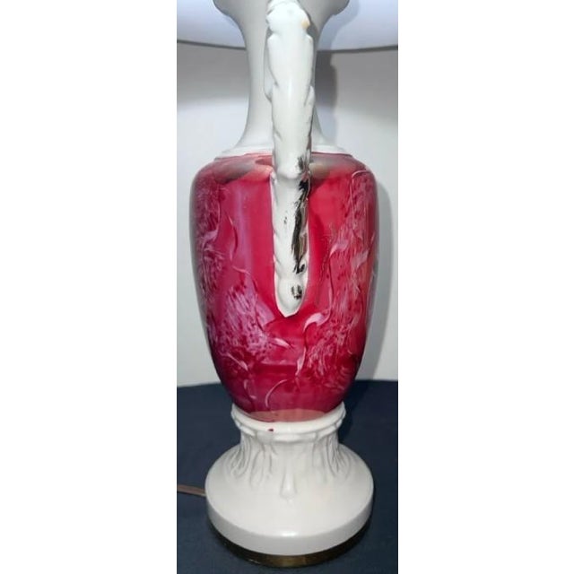 Vintage Victorian Hand‑Painted Porcelain Table Lamp With Classical Scene For Sale In Raleigh - Image 6 of 12