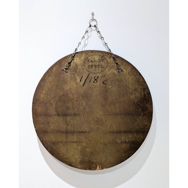 Mid-Century Modern Mid-Century Round Bevelled Mirror For Sale - Image 3 of 6