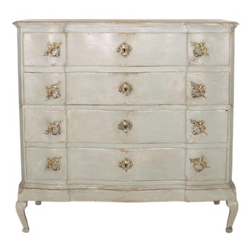 Danish Serpentine Front Commode For Sale