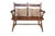 American Mid 20th Century Tell City Hitchcock Style Maple Rumford & Gold Stenciled Spindle Back Bench For Sale - Image 3 of 15