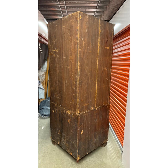 Wood Bow Front Curio Cabinet For Sale - Image 7 of 10