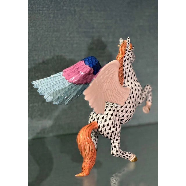 1980s Colorful Herend Hungary Pegasus Figurine For Sale - Image 4 of 7