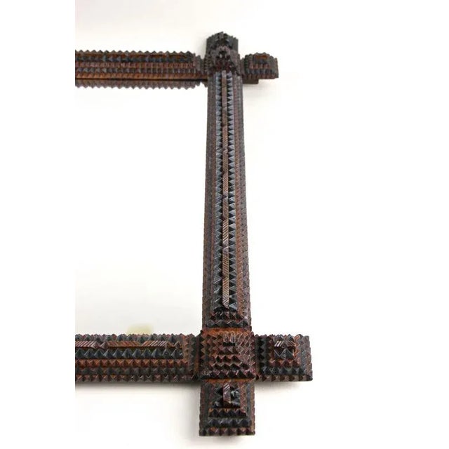 Tramp Art Rustic Handcarved Wall Mirror, Austria, 1880s For Sale - Image 10 of 18