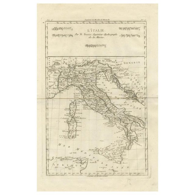 Italy in the Age of Antiquity French Map by Rigobert Bonne, 1780 For Sale - Image 10 of 10