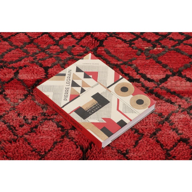 Brick Red Vintage Moroccan Berber Shag Wool Rug With Diamond Grid by Rug & Kilim, 1950-1959 For Sale - Image 8 of 8