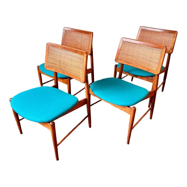 Conant Ball Woven Cane Back Dining Chair Set of 4 Chairish