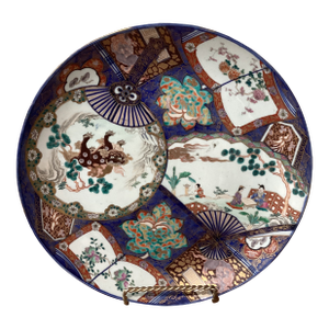 Late 18th Century Large Japanese Imari Meiji Period Porcelain Polychrome Wall Hanging/Centerpiece Platter W/Makers Marks