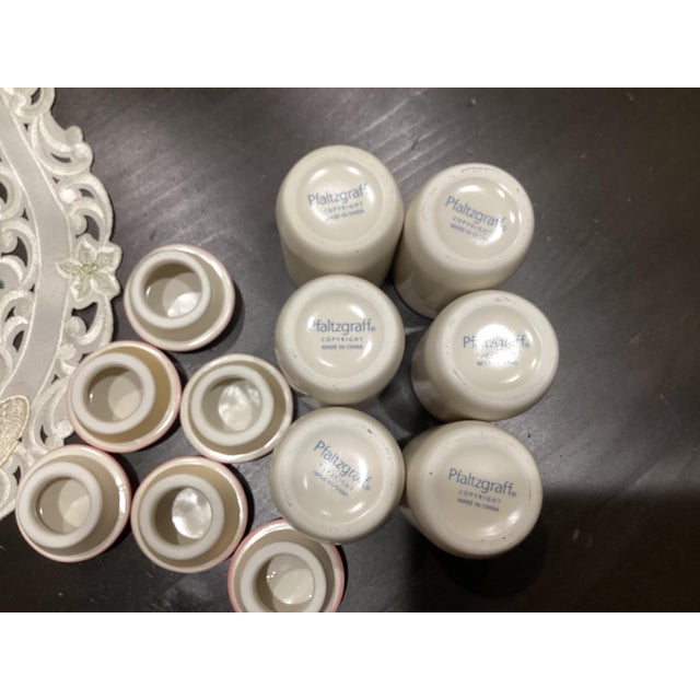 1990s Pfaltzgraff Tea Rose Wall Spice Rack With 12 Canisters with Shelf New Rare Complete Set For Sale - Image 15 of 18