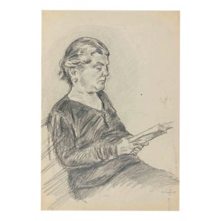 Mino Maccari, Portrait, Pencil Drawing, 1933 For Sale