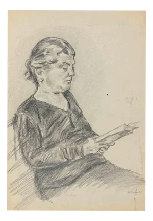 Mino Maccari, Portrait, Pencil Drawing, 1933