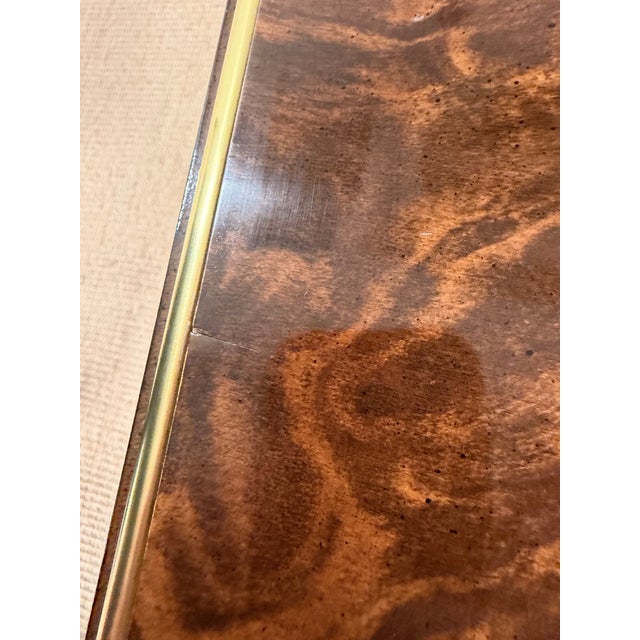 Mid-Century Modern 1980s Lacuqered Faux Swirl Walnut Coffee Table For Sale - Image 3 of 12