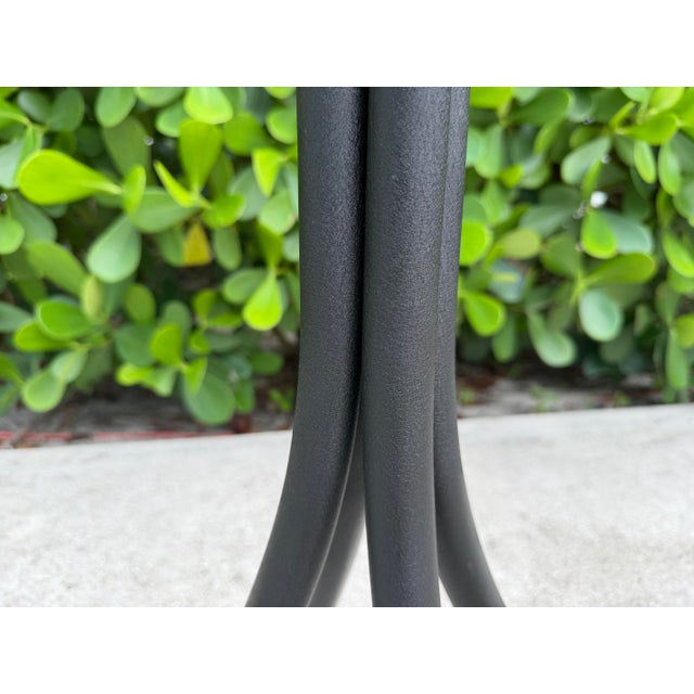 Wood Vintage Sculptural Four-Prong Drink Table in Hardwood and Black Metal For Sale - Image 7 of 12