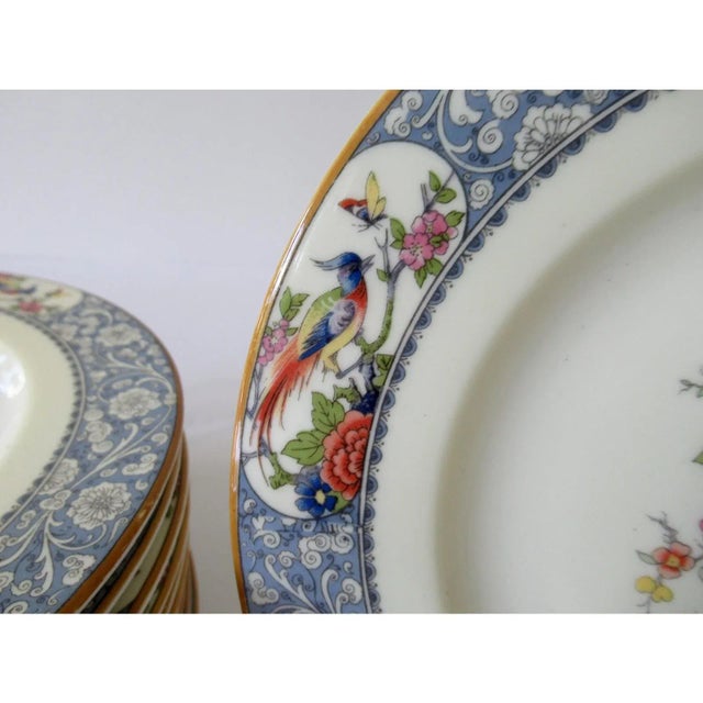 Ceramic Vintage Tiffany & Company N Y Porcelain China, Hand-Painted J. C. & Sons Foundry Mfr. Salad/Canape' Plates -Set of 12 For Sale - Image 7 of 13