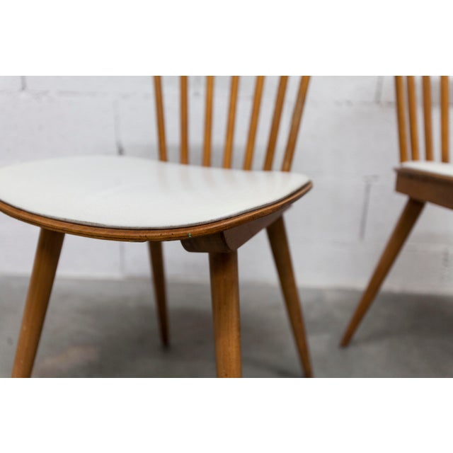 Brown Menuet Chairs with White Vinyl Seats from Baumann, 1960s, Set of 2 For Sale - Image 8 of 18
