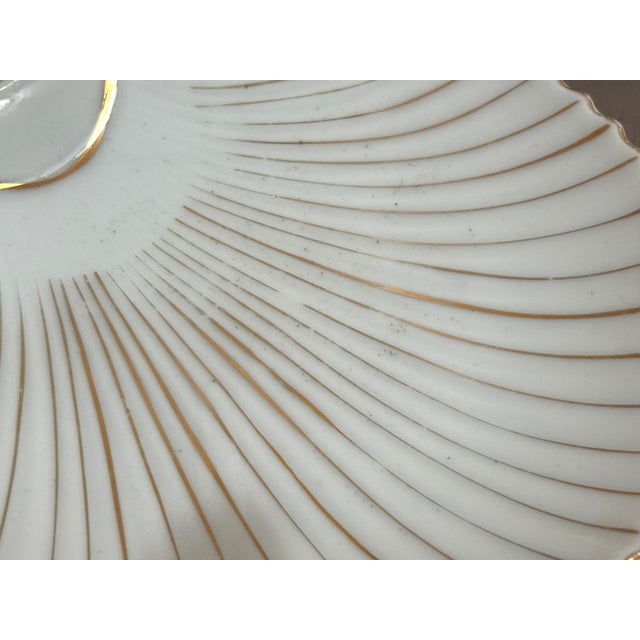 White/Gold Shell Appetizer Serving Dishes Set of 3 For Sale - Image 4 of 6