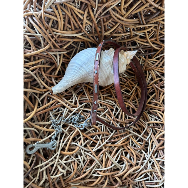 Metal Vintage Equestrian 1970’s Leather Horse Lead For Sale - Image 7 of 17