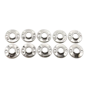 Set of 10 Chrome Plated Stamped Brass 2 In. Door Rosettes, Late 20th Century