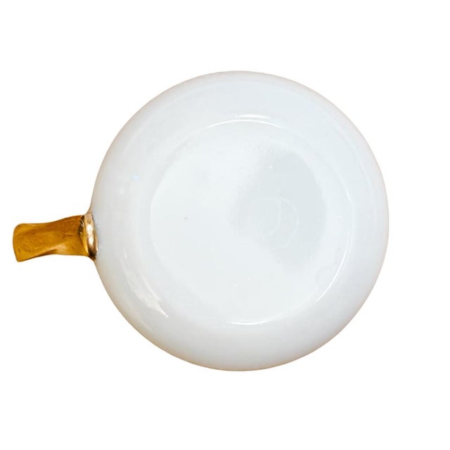 Vintage White Porcelain Gilded Pots De Crème Set With Matching Scalloped Tray For Sale - Image 9 of 11