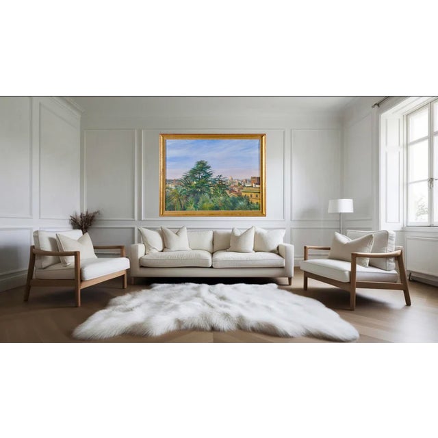 Stephen W. Kuzma Contemporary Signed Landscape of Rome Painting This wonderful 1990 oil on canvas by American artist...