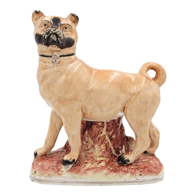 1850 Large Staffordshire Pug, England For Sale