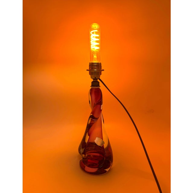 Eclair Table Lamp in Violet and Clear Crystal from Val Saint Lambert, 1960s For Sale - Image 6 of 7