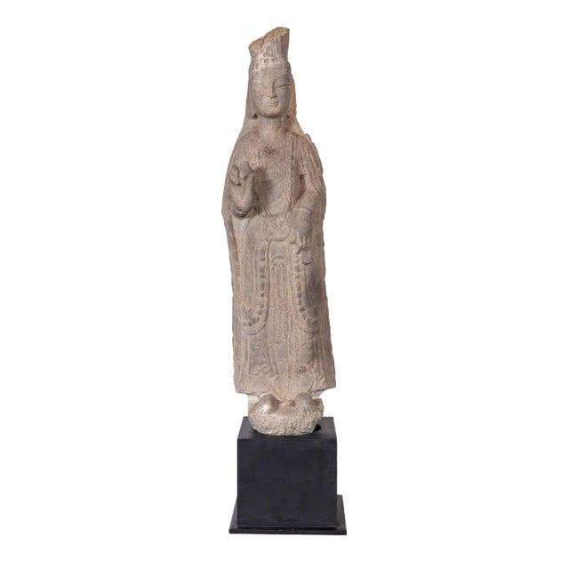 Stone Statue of Kwan Yin, circa 1900 For Sale