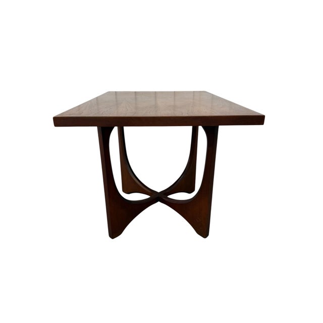 Brown Mid-Century Modern Broyhill Brasilia Square Walnut Side Tables - Set of 2 For Sale - Image 8 of 9