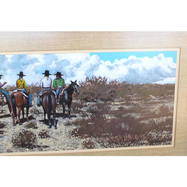 American l.b. Porter Original Western Painting, Signed, Cowboys Horses Texas Artist For Sale - Image 3 of 12