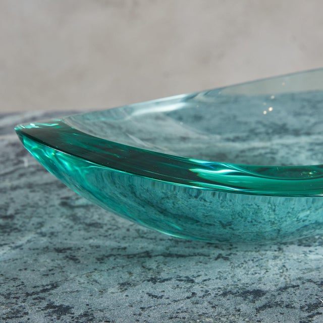 Oval Handblown Glass Bowl by Erwin Walter Burger for Fontana Arte, Italy 1950s For Sale - Image 16 of 18