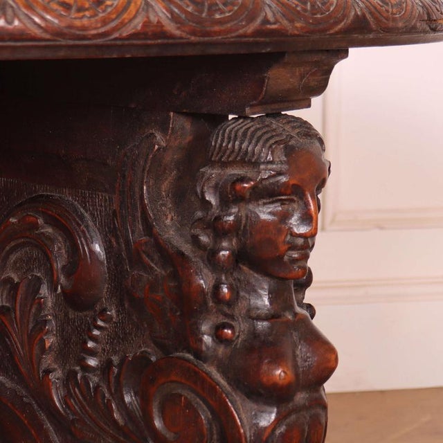 Vintage English Carved Lamp Table, 1890s For Sale - Image 10 of 12
