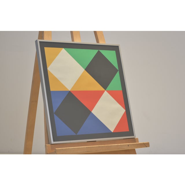 Screen print by Max Bill, the master of Concrete Art. Unsigned, old framed in an aluminum frame with glass pane. I have...